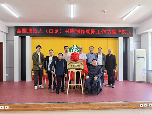 图为熊俊和郝起共同为工作站成立揭牌
